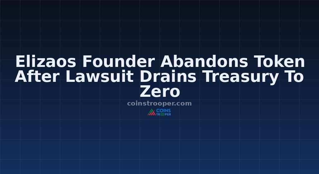 Elizaos Founder Abandons Token After Lawsuit Drains Treasury To Zero