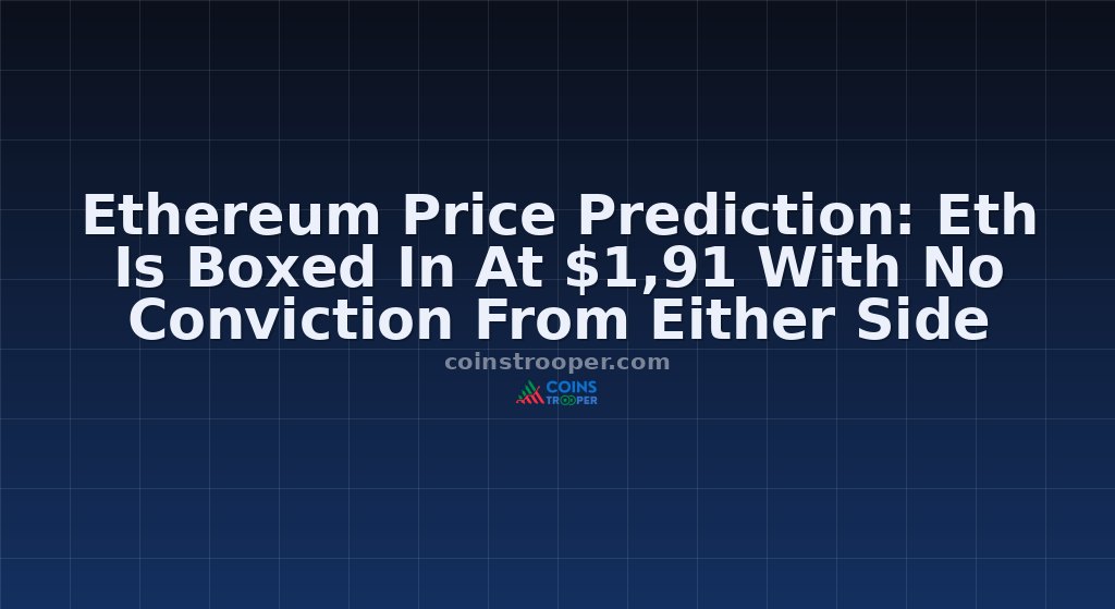 Ethereum Price Prediction: Eth Is Boxed In At $1,91 With No Conviction From Either Side