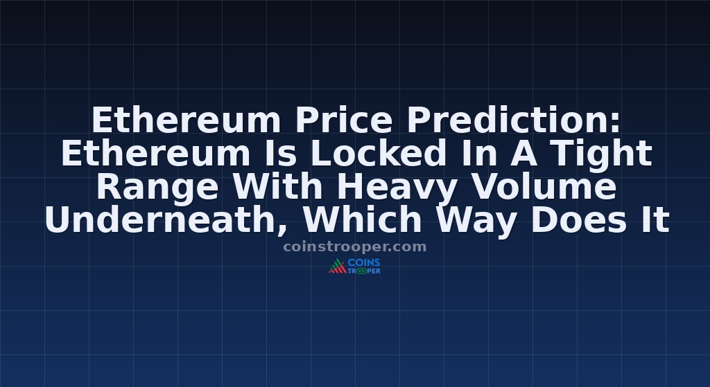 Ethereum Price Prediction: Ethereum Is Locked In A Tight Range With Heavy Volume Underneath, Which Way Does It Break?