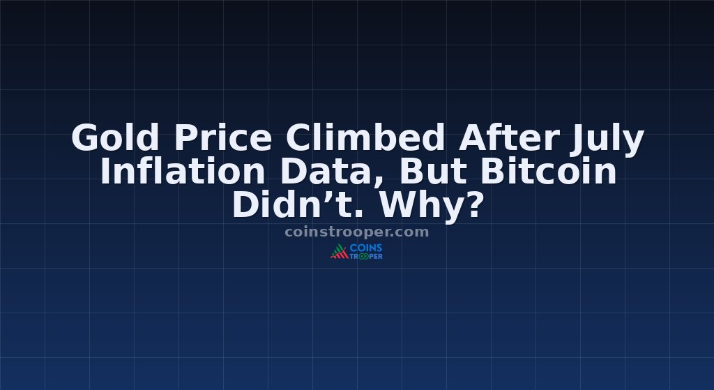 Gold Price Climbed After July Inflation Data, But Bitcoin Didn’t. Why?