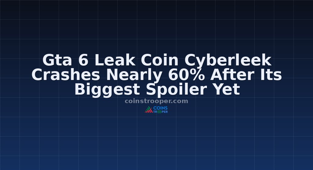 Gta 6 Leak Coin Cyberleek Crashes Nearly 60% After Its Biggest Spoiler Yet