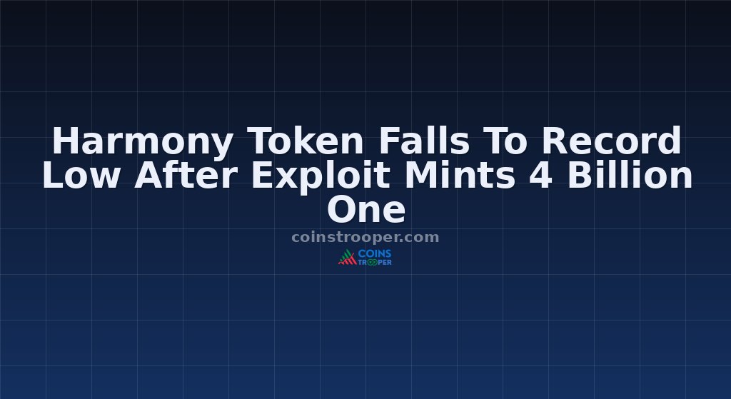 Harmony Token Falls To Record Low After Exploit Mints 4 Billion One