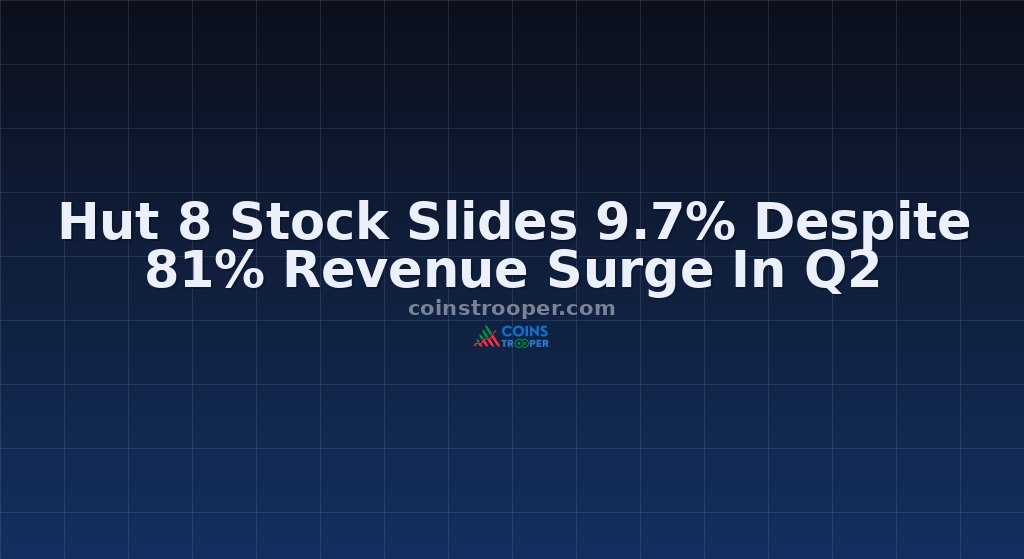 Hut 8 Stock Slides 9.7% Despite 81% Revenue Surge In Q2