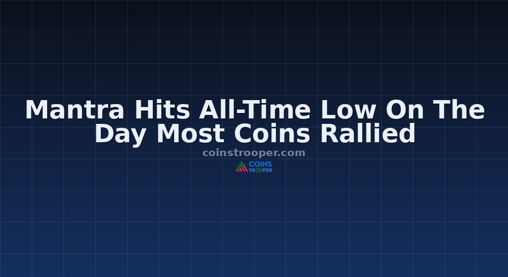 Mantra Hits All-Time Low On The Day Most Coins Rallied