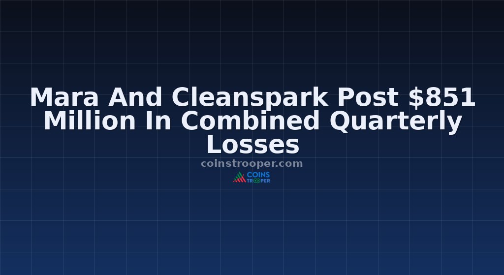 Mara And Cleanspark Post $851 Million In Combined Quarterly Losses