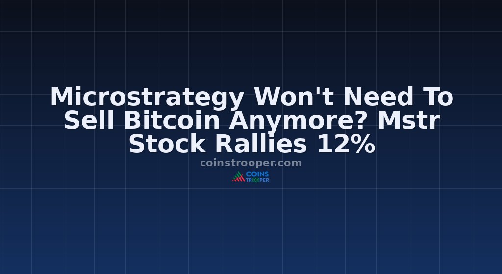 Microstrategy Won't Need To Sell Bitcoin Anymore? Mstr Stock Rallies 12%