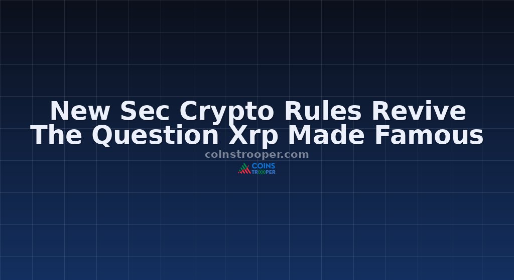 New Sec Crypto Rules Revive The Question Xrp Made Famous
