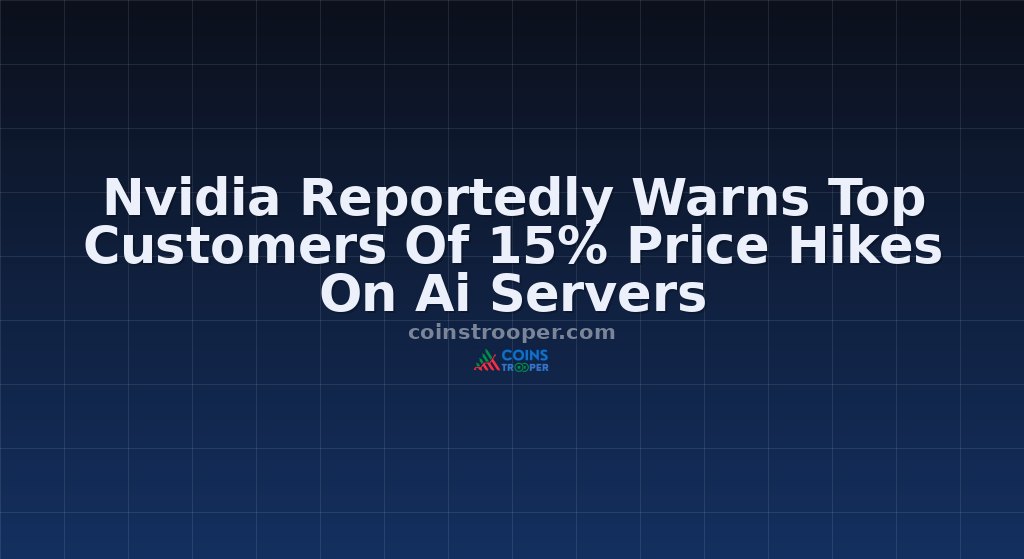 Nvidia Reportedly Warns Top Customers Of 15% Price Hikes On Ai Servers