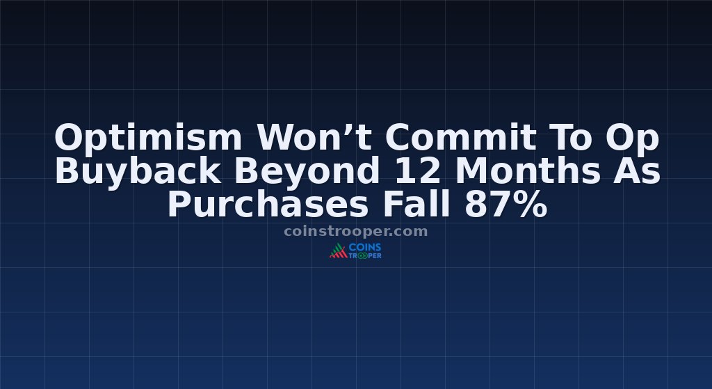 Optimism Won’t Commit To Op Buyback Beyond 12 Months As Purchases Fall 87%