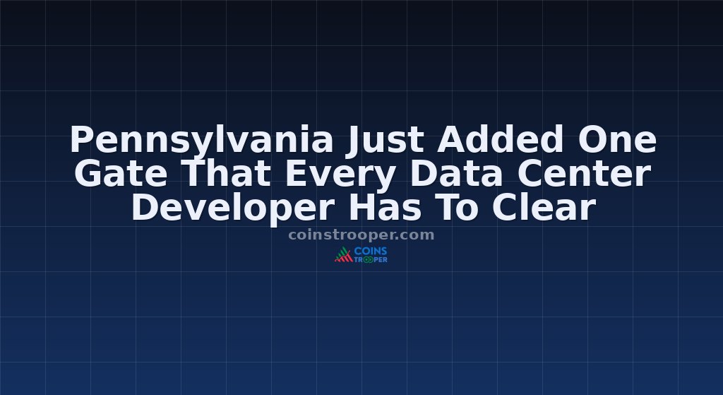 Pennsylvania Just Added One Gate That Every Data Center Developer Has To Clear