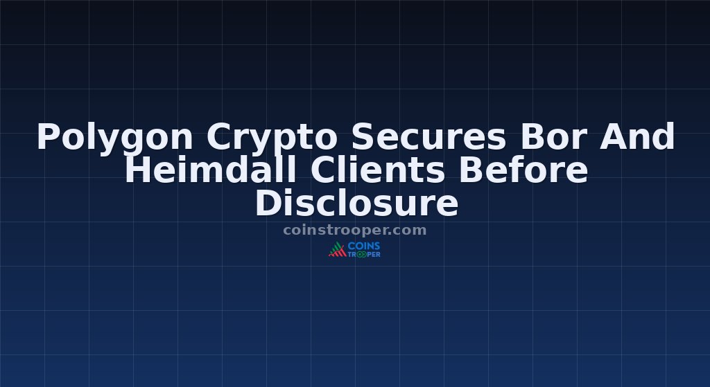 Polygon Crypto Secures Bor And Heimdall Clients Before Disclosure