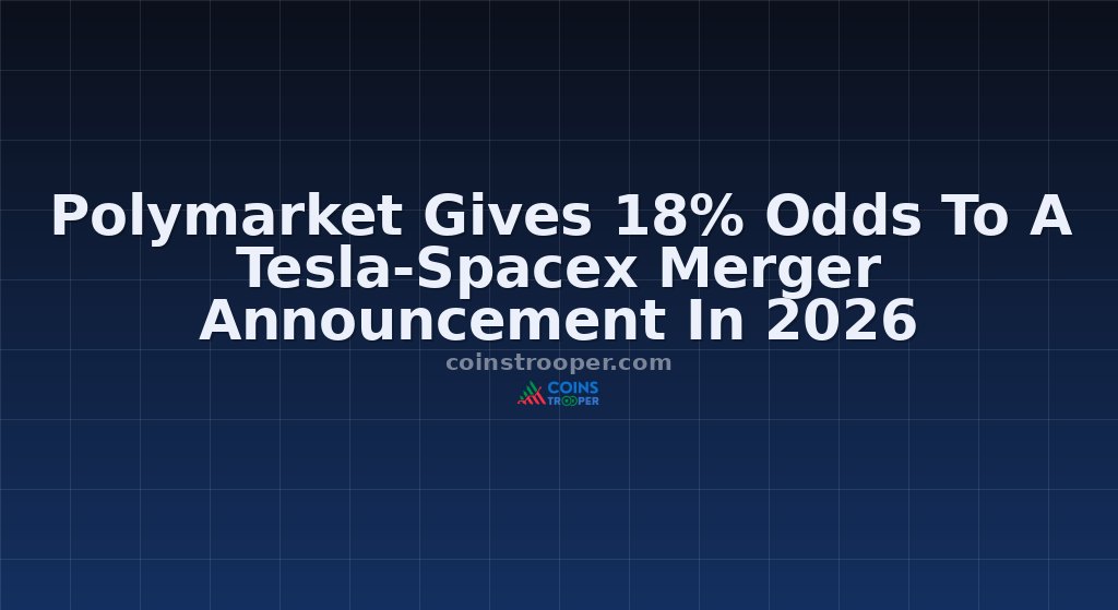Polymarket Gives 18% Odds To A Tesla-Spacex Merger Announcement In 2026