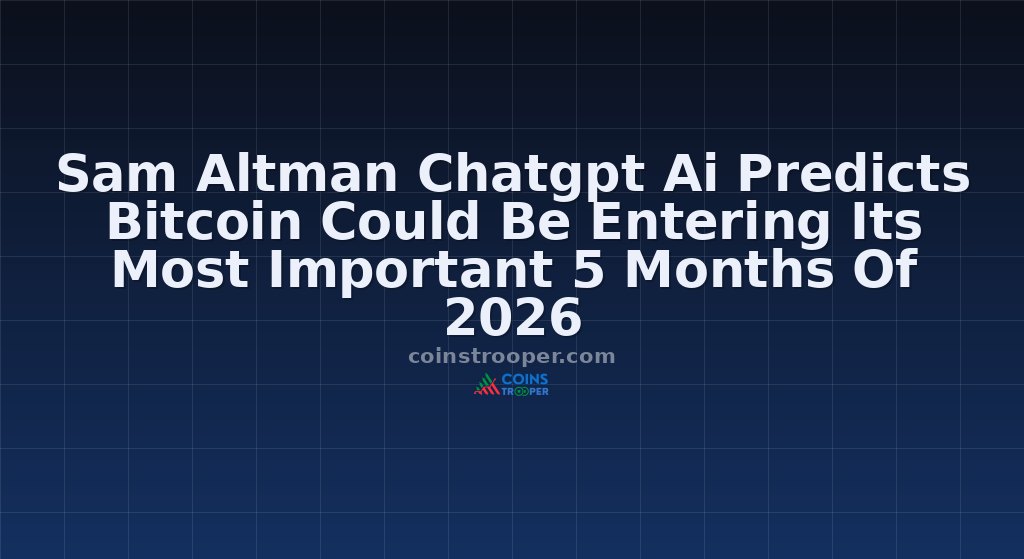 Sam Altman Chatgpt Ai Predicts Bitcoin Could Be Entering Its Most Important 5 Months Of 2026