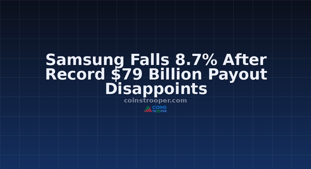 Samsung Falls 8.7% After Record $79 Billion Payout Disappoints