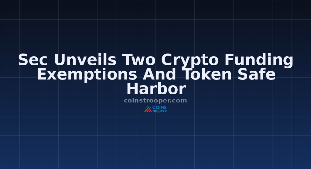 Sec Unveils Two Crypto Funding Exemptions And Token Safe Harbor