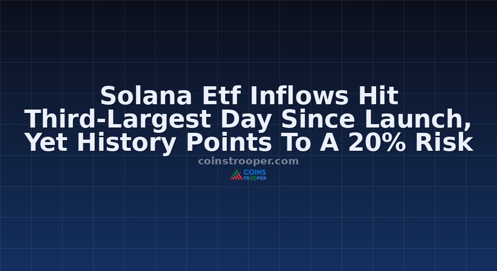 Solana Etf Inflows Hit Third-Largest Day Since Launch, Yet History Points To A 20% Risk