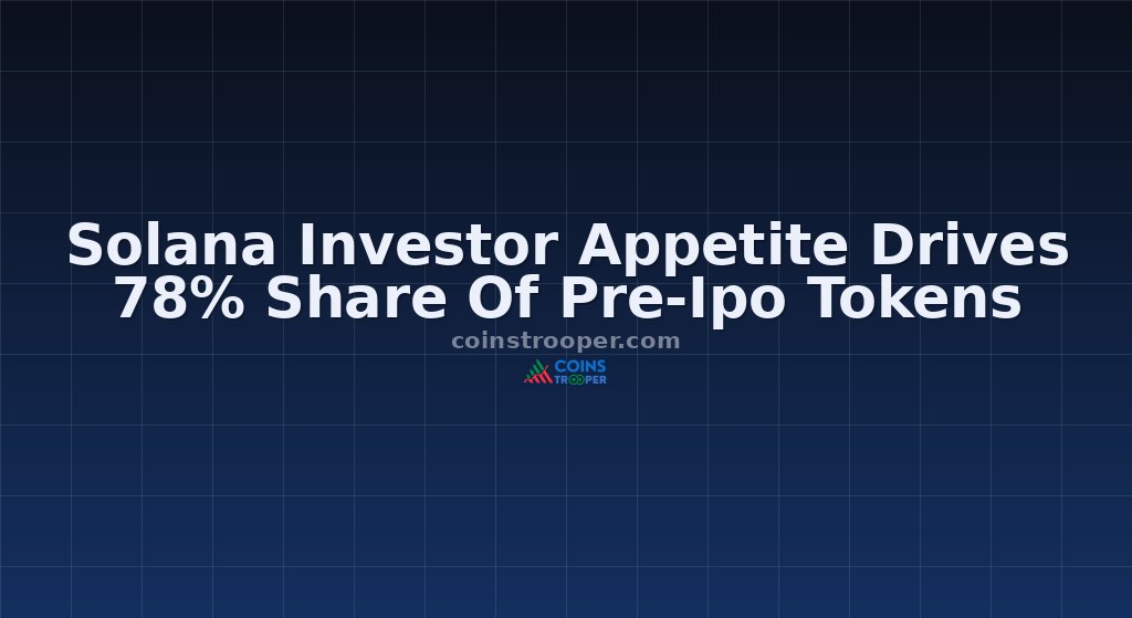Solana Investor Appetite Drives 78% Share Of Pre-Ipo Tokens