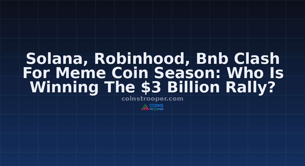 Solana, Robinhood, Bnb Clash For Meme Coin Season: Who Is Winning The $3 Billion Rally?