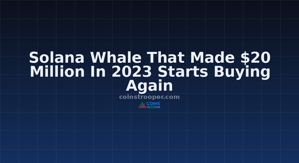 Solana Whale That Made $20 Million In 2023 Starts Buying Again