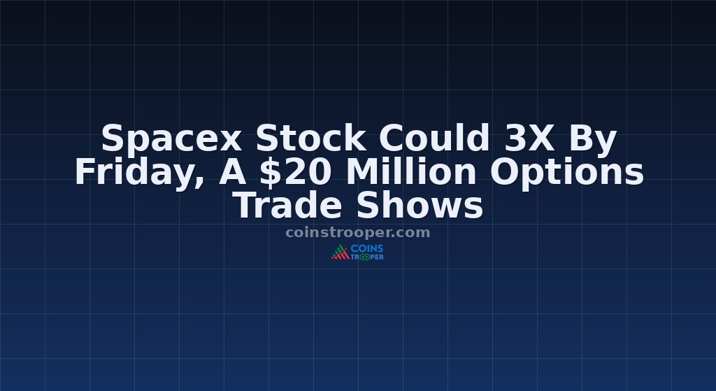 Spacex Stock Could 3X By Friday, A $20 Million Options Trade Shows
