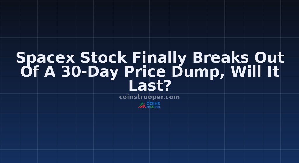 Spacex Stock Finally Breaks Out Of A 30-Day Price Dump, Will It Last?