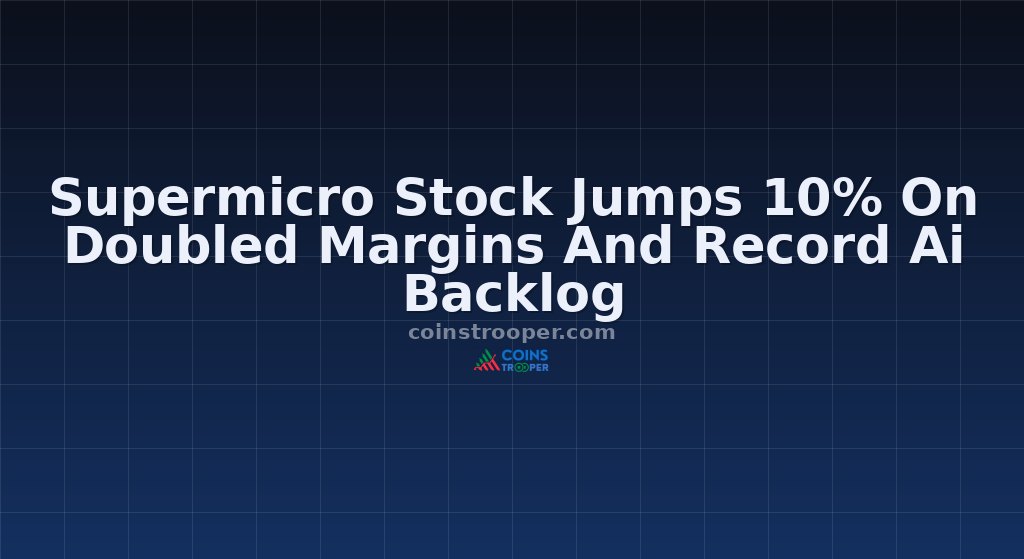 Supermicro Stock Jumps 10% On Doubled Margins And Record Ai Backlog