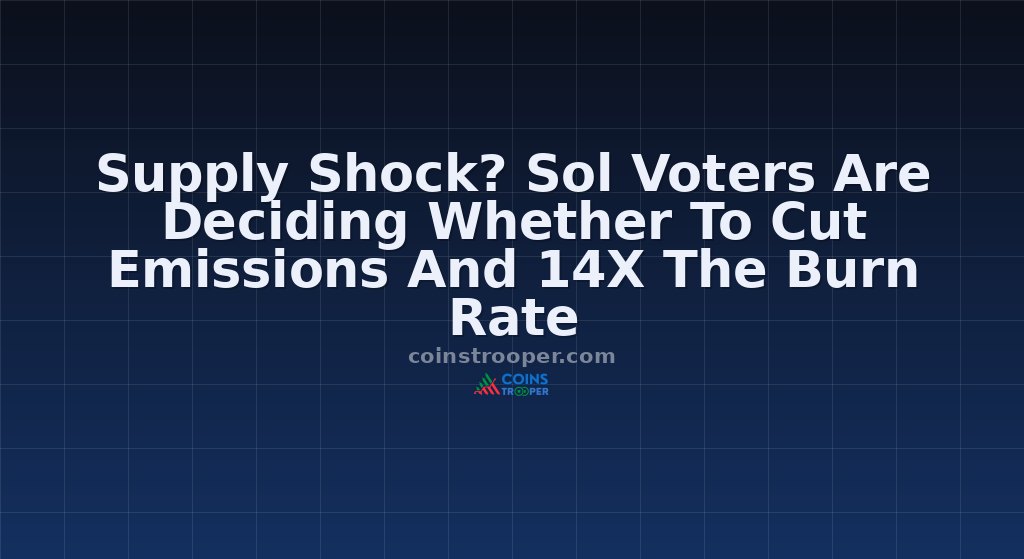 Supply Shock? Sol Voters Are Deciding Whether To Cut Emissions And 14X The Burn Rate