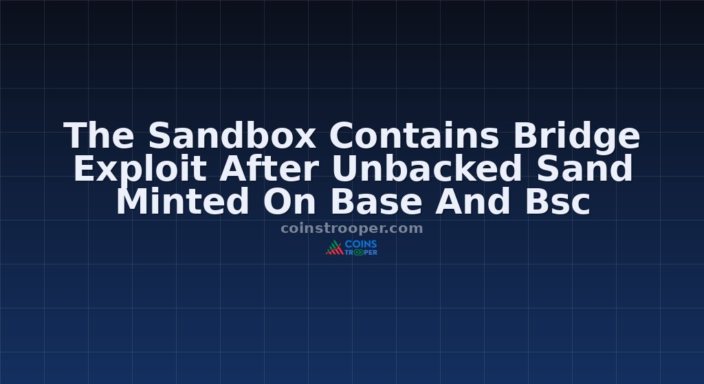 The Sandbox Contains Bridge Exploit After Unbacked Sand Minted On Base And Bsc