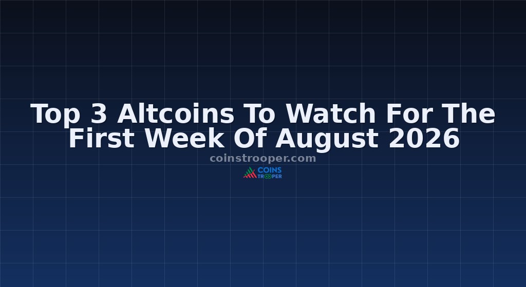 Top 3 Altcoins To Watch For The First Week Of August 2026