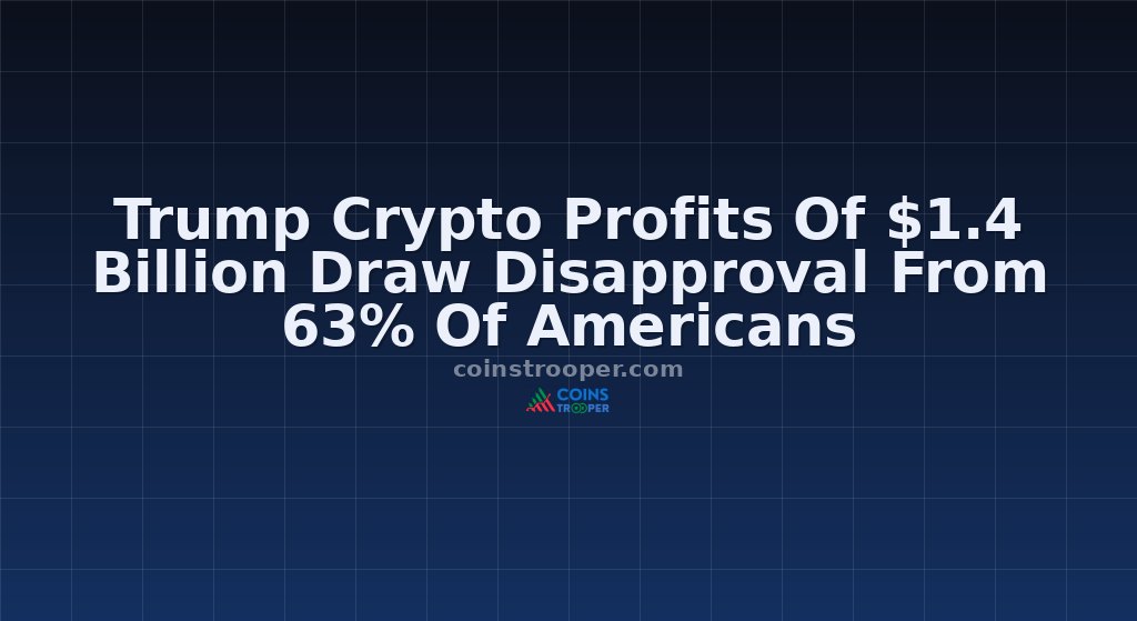 Trump Crypto Profits Of $1.4 Billion Draw Disapproval From 63% Of Americans