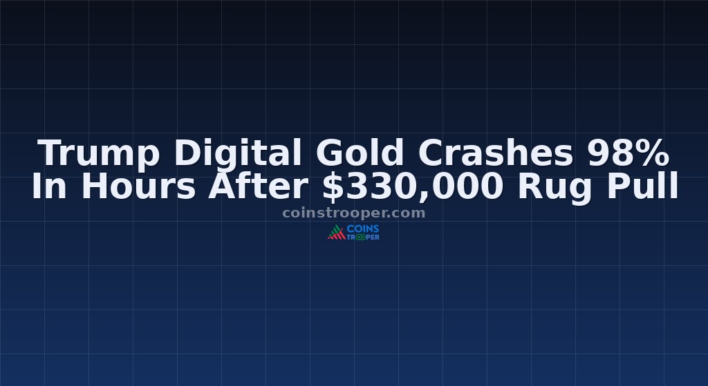 Trump Digital Gold Crashes 98% In Hours After $330,000 Rug Pull