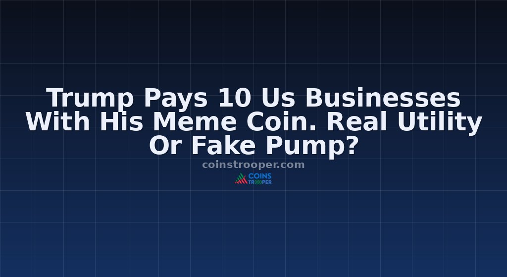 Trump Pays 10 Us Businesses With His Meme Coin. Real Utility Or Fake Pump?