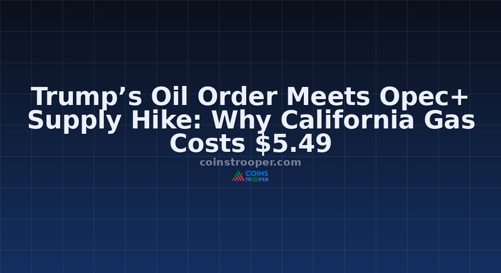Trump’s Oil Order Meets Opec+ Supply Hike: Why California Gas Costs $5.49