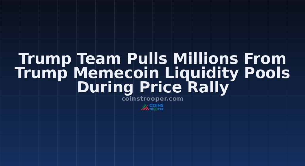 Trump Team Pulls Millions From Trump Memecoin Liquidity Pools During Price Rally