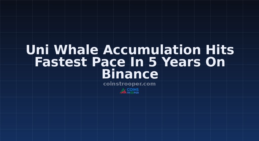 Uni Whale Accumulation Hits Fastest Pace In 5 Years On Binance