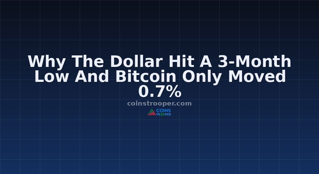 Why The Dollar Hit A 3-Month Low And Bitcoin Only Moved 0.7%