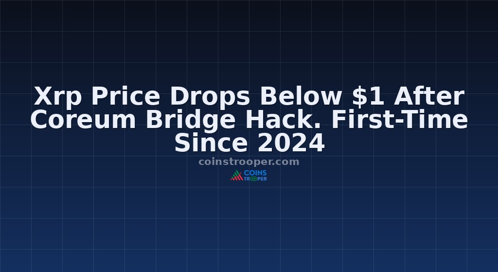 Xrp Price Drops Below $1 After Coreum Bridge Hack. First-Time Since 2024