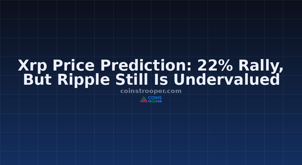 Xrp Price Prediction: 22% Rally, But Ripple Still Is Undervalued