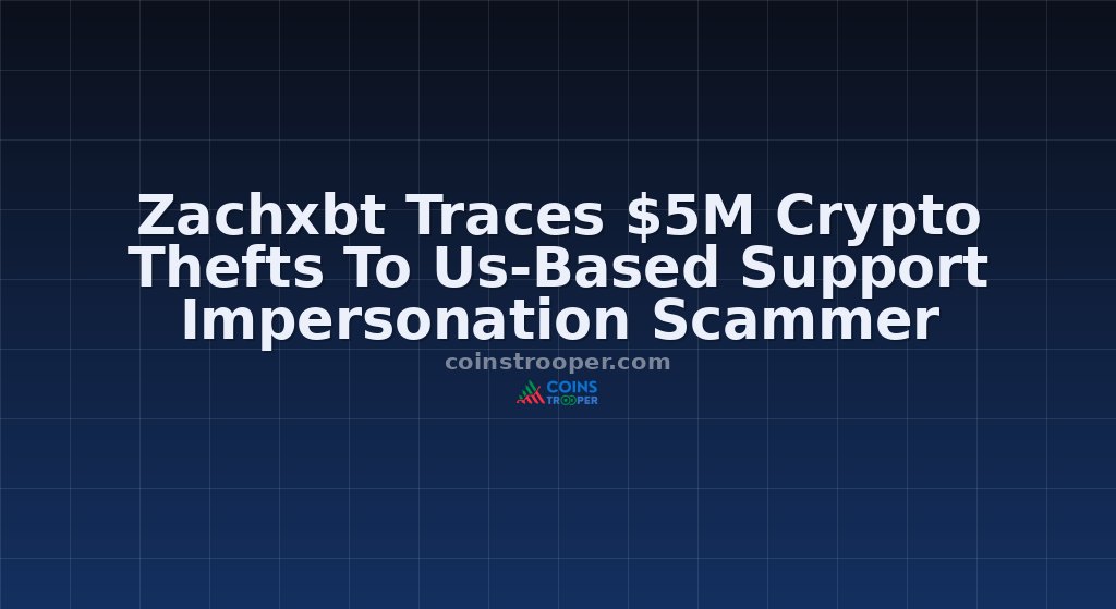 Zachxbt Traces $5M Crypto Thefts To Us-Based Support Impersonation Scammer
