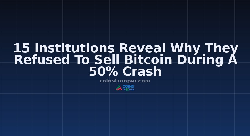 15 Institutions Reveal Why They Refused To Sell Bitcoin During A 50% Crash