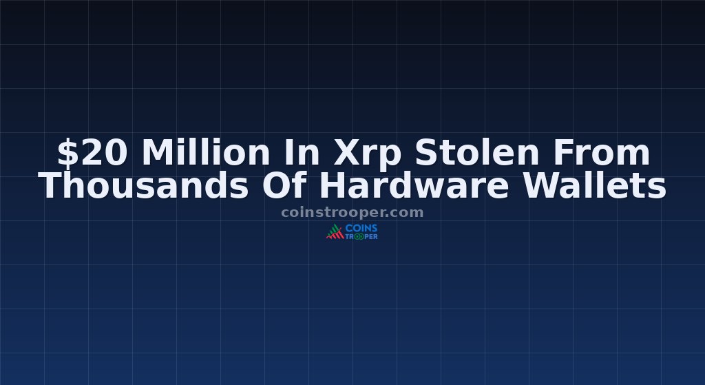 $20 Million In Xrp Stolen From Thousands Of Hardware Wallets