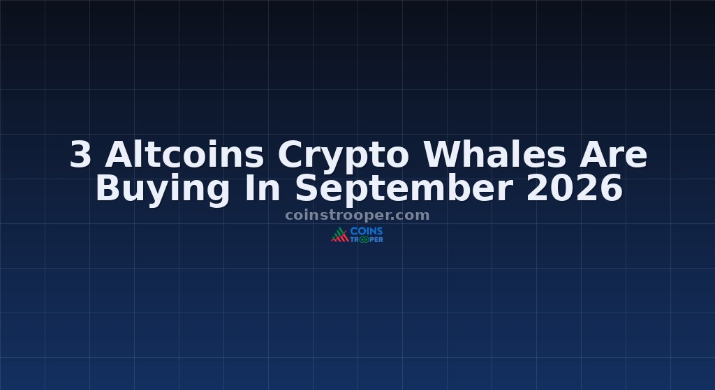 3 Altcoins Crypto Whales Are Buying In September 2026