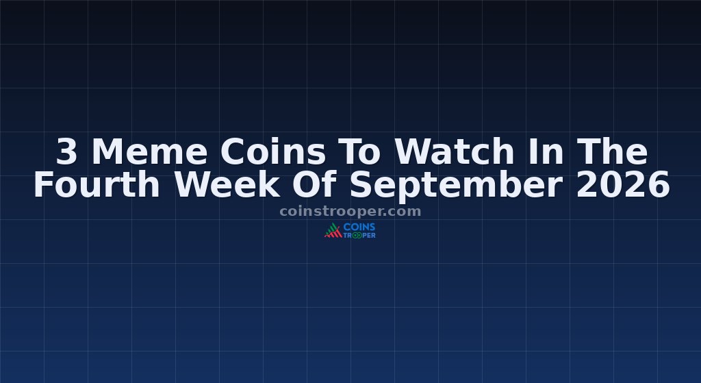 3 Meme Coins To Watch In The Fourth Week Of September 2026