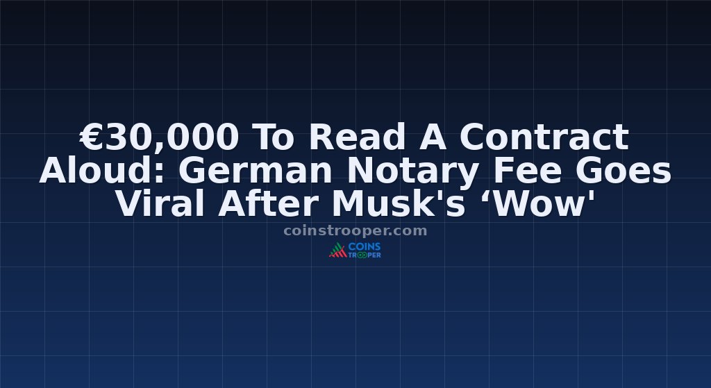 €30,000 To Read A Contract Aloud: German Notary Fee Goes Viral After Musk's ‘Wow'