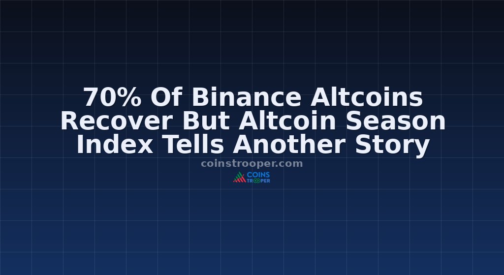 70% Of Binance Altcoins Recover But Altcoin Season Index Tells Another Story