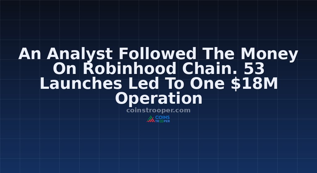An Analyst Followed The Money On Robinhood Chain. 53 Launches Led To One $18M Operation