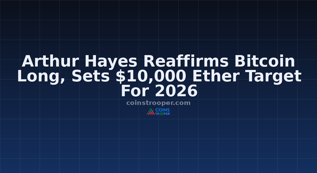 Arthur Hayes Reaffirms Bitcoin Long, Sets $10,000 Ether Target For 2026