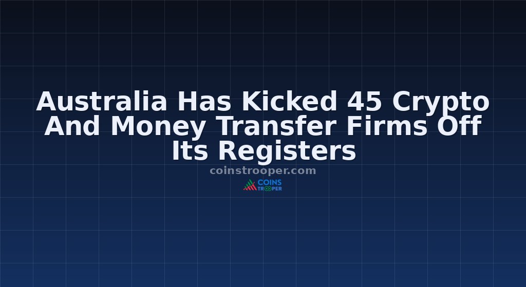 Australia Has Kicked 45 Crypto And Money Transfer Firms Off Its Registers