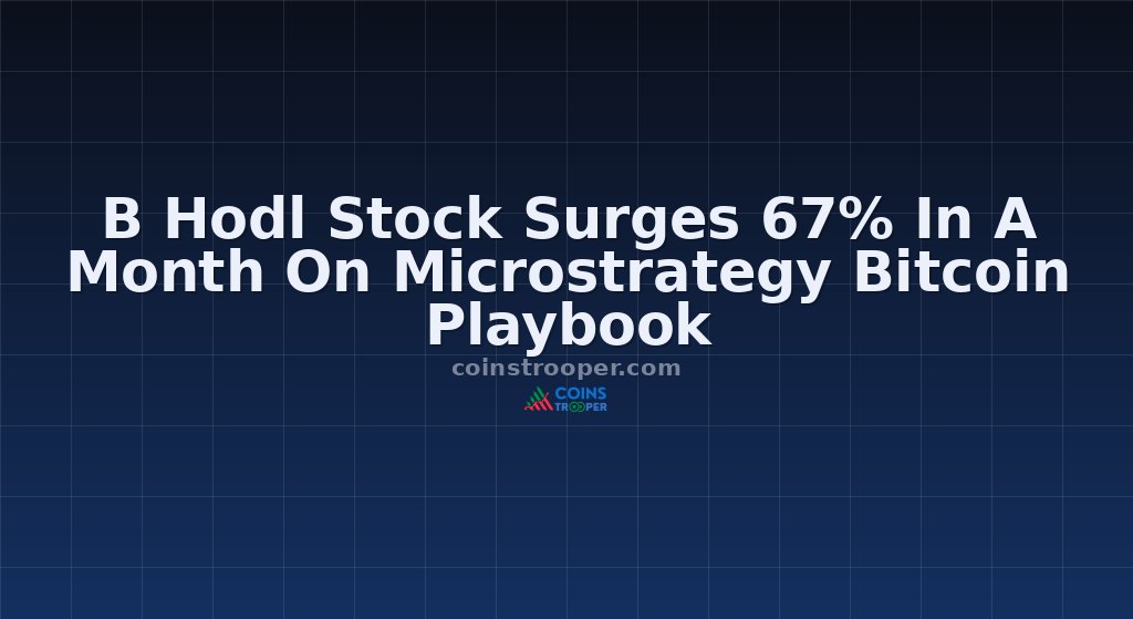 B Hodl Stock Surges 67% In A Month On Microstrategy Bitcoin Playbook