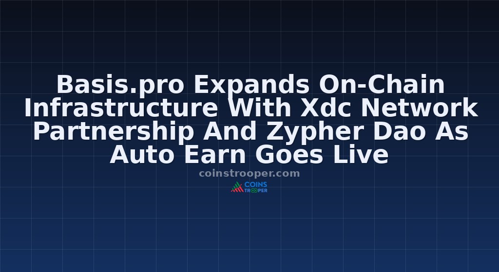 Basis.pro Expands On-Chain Infrastructure With Xdc Network Partnership And Zypher Dao As Auto Earn Goes Live